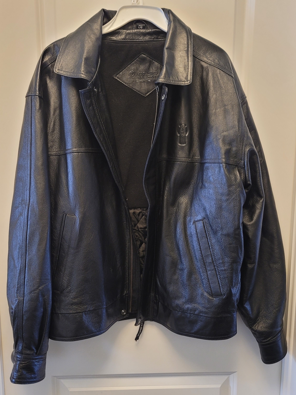Oasis Originals Men’s Black Genuine Leather Moto Jacket Size Large